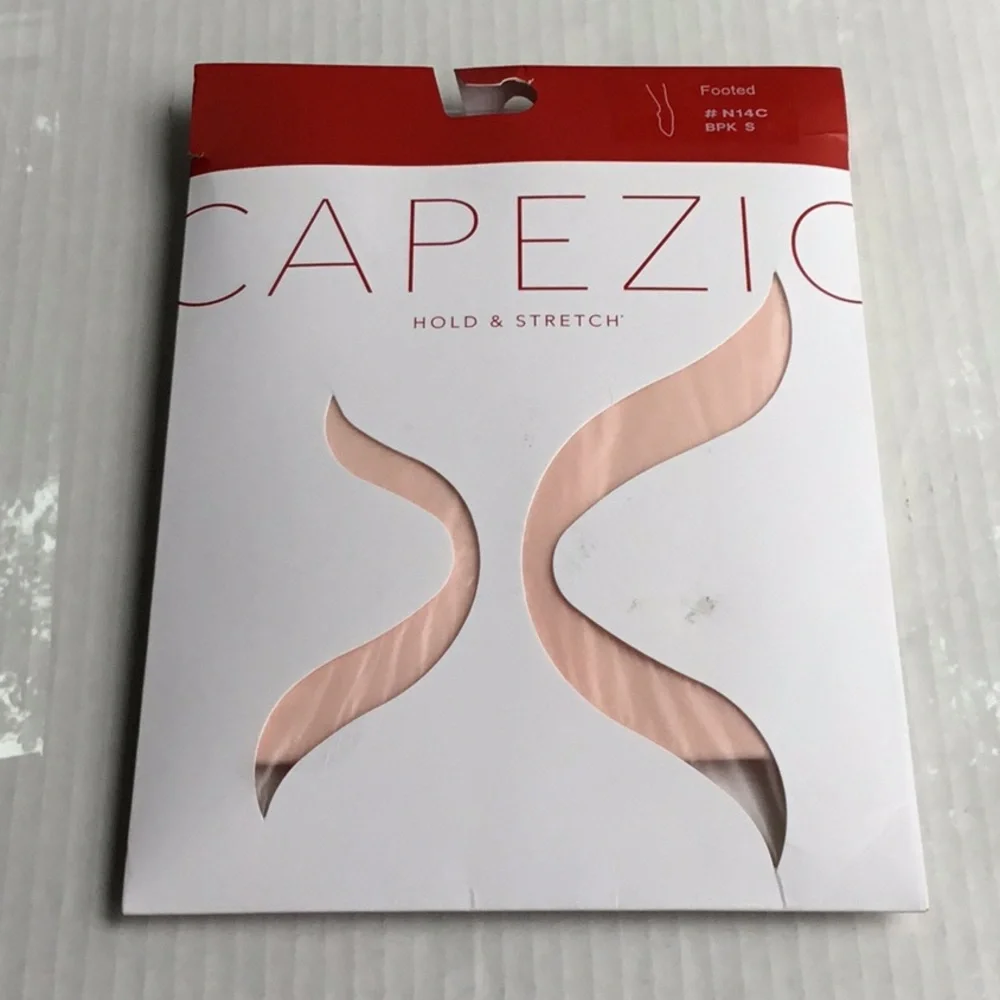 CAPEZIO Hold and Stretch Footed Tights Ballerina Pink Girls Size Small